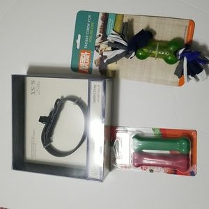 NEW! SOUTHERN LIVING VELVET & VEGAN LEATHER DOG COLLAR-